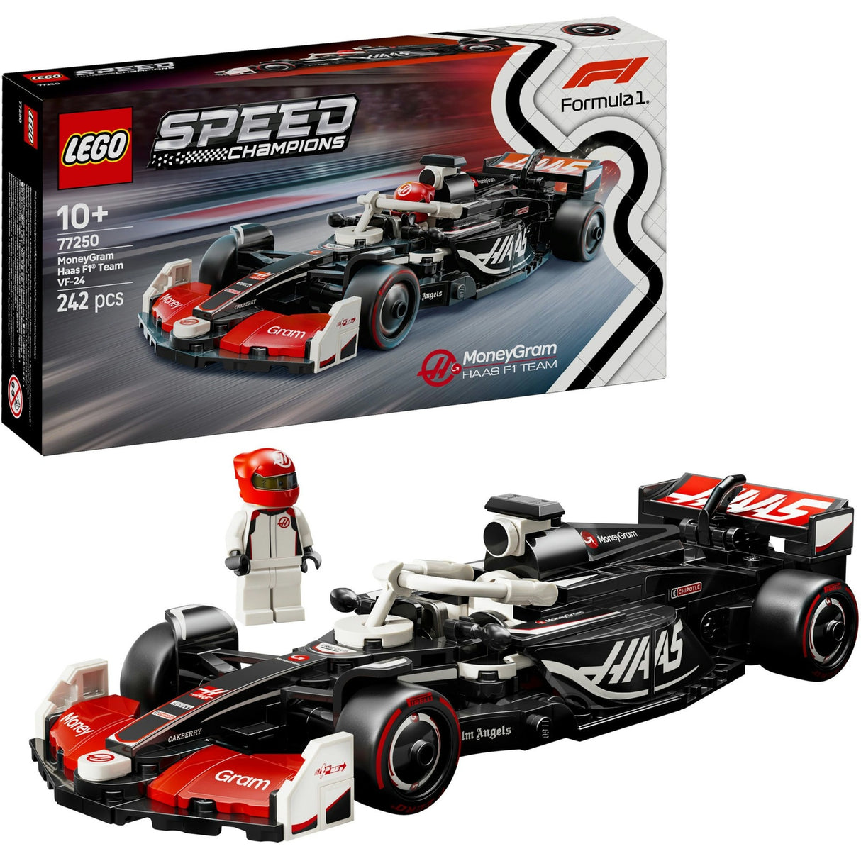 Lego Speed Champions 77250 Moneygram Hare F1 Team VF-24 Voiture de course