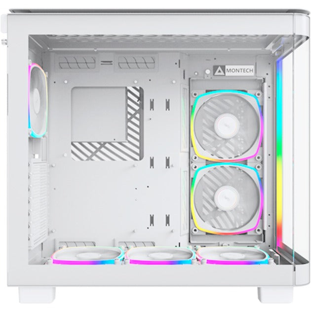 Boîtier tour midi Montech king 95 pro (blanc | 2x USB-A | 1x USB-C | RVB | verre trempé)