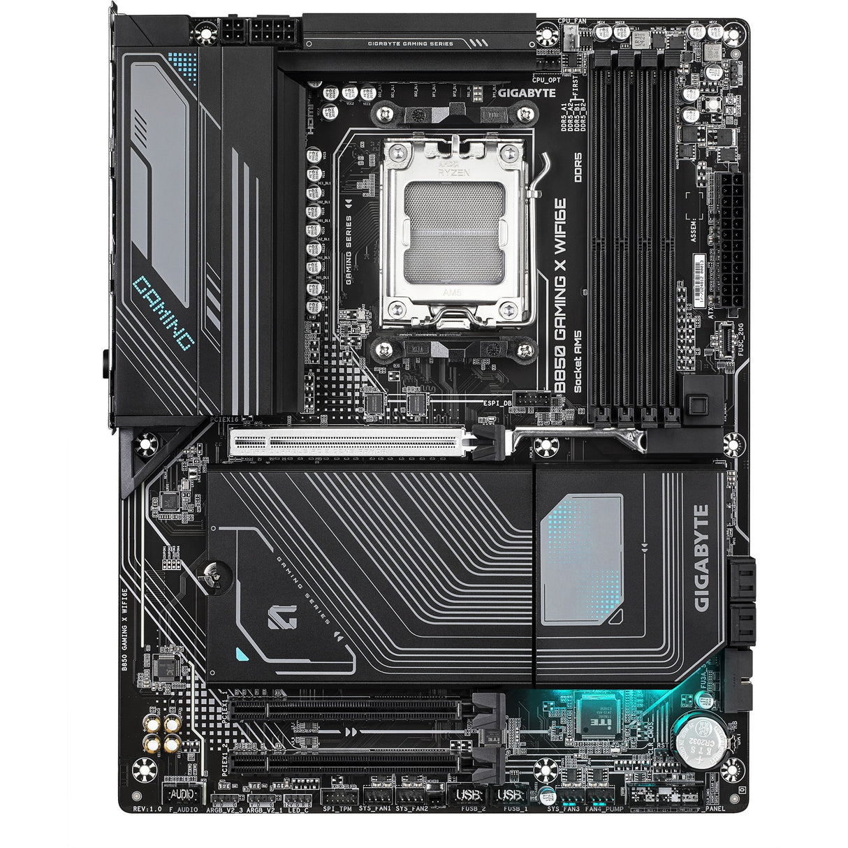 Gigabyte B850 Gaming x WiFi6e, ATX, AMD AM5, B850, 4x DDR5 8200 O.C, 2,5 Go, WiFi 6E, BT 5.3, USB-C
