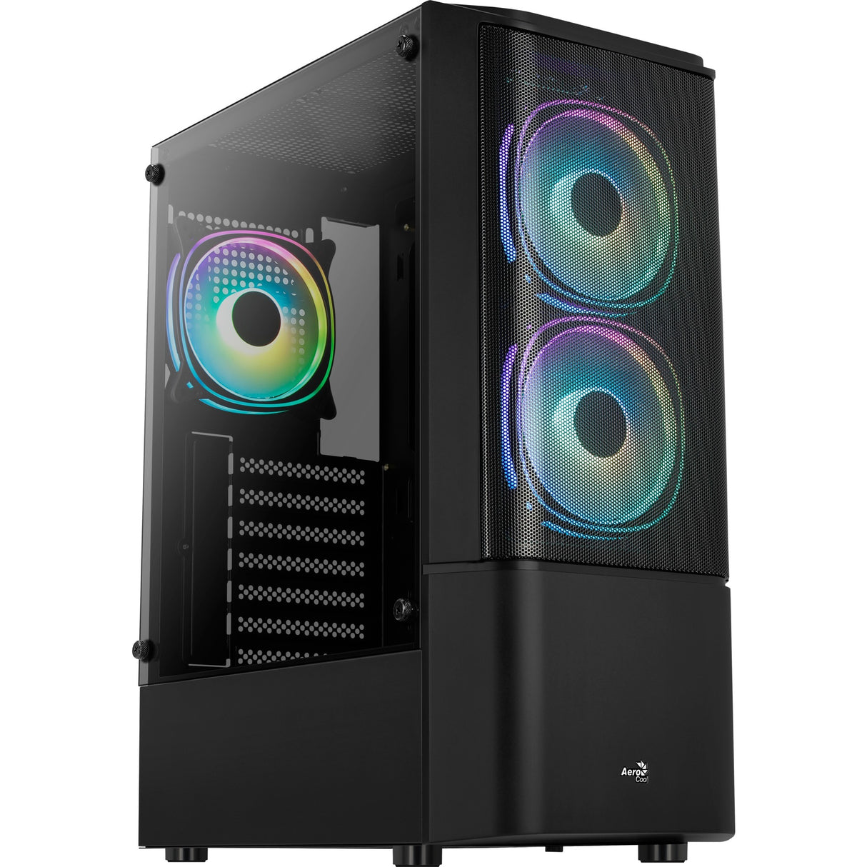 Boîtier tour midi Aerocool quantum mesh v3 (gris noir | 3x USB-A | RVB | fenêtre)