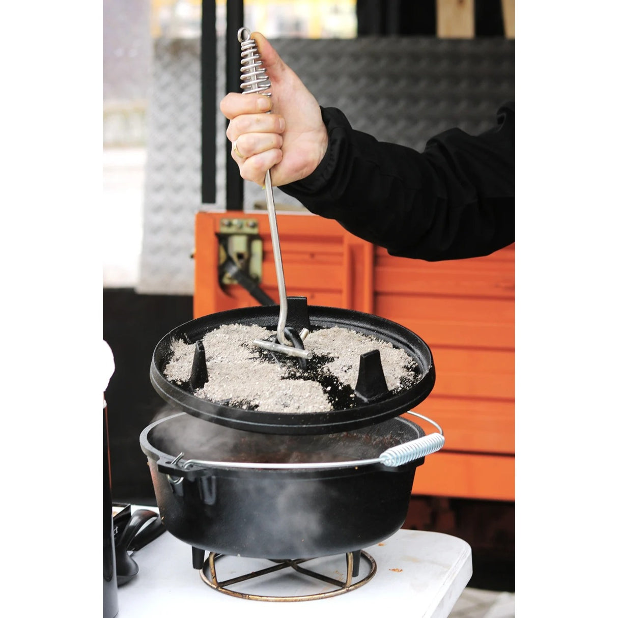 Couverts de gril de lève-couvercle en acier inoxydable du moulin à vent (acier inoxydable)