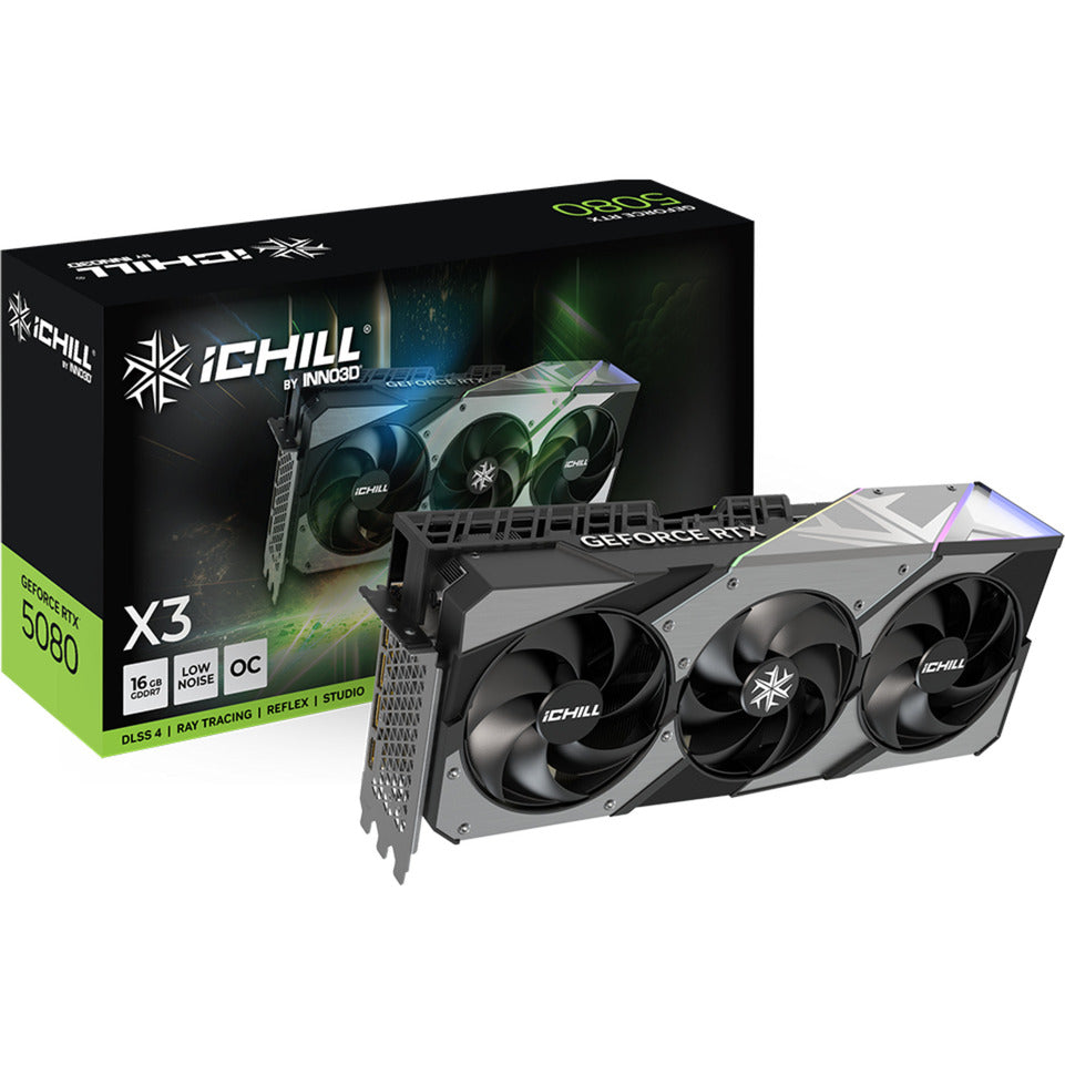 Carte graphique Inno3d Geforce RTX 5080 Ichill X3 (dlss 4, 3x port d'affichage, 1x HDMI 2.1)