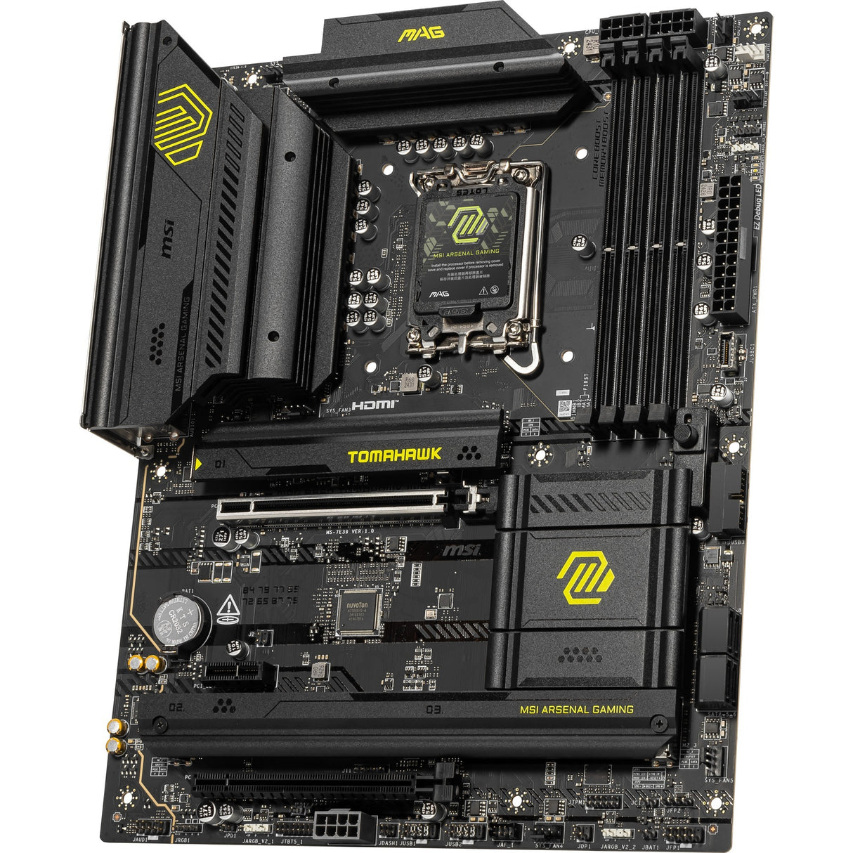 Carte mère MSI Mag B860 Tomahawk WiFi Socket 1851 (RAID, 5 Go-LAN, WiFi 7, BT, Son, ATX)