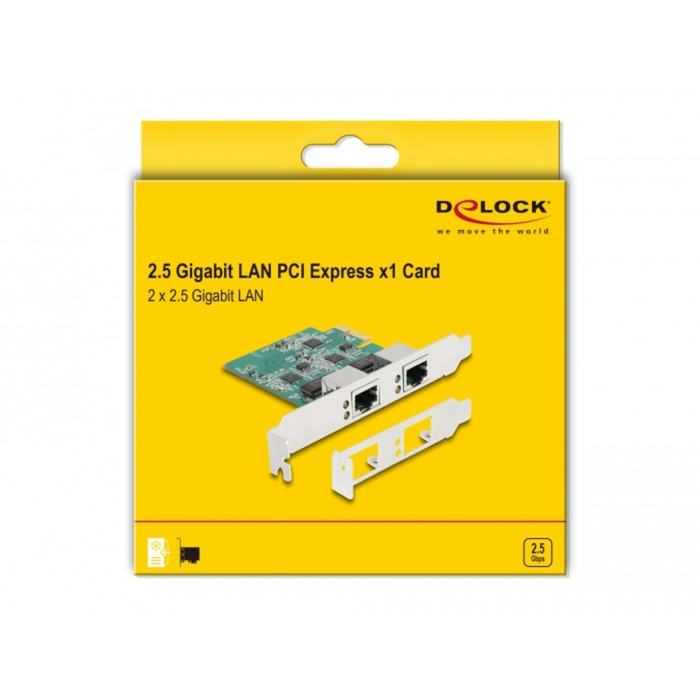 Carte Dellock PCI Express X1 à 2 x RJ45 2,5 Gigabit Lan RT