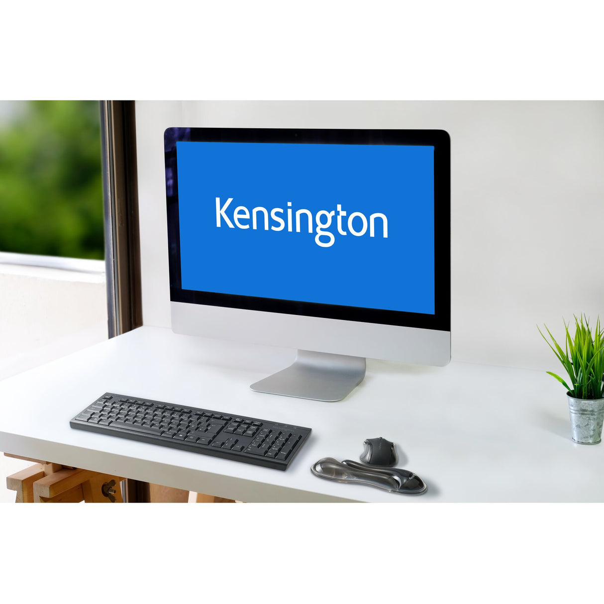 Kensington slim duo gel souris trackball repose-poignet repose-poignet (gris noir)