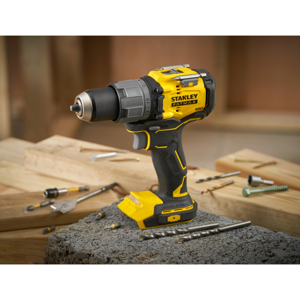 Tournevis sans balais Stanley fatmax v20 18v (jaune noir, batterie et chargeur non inclus)