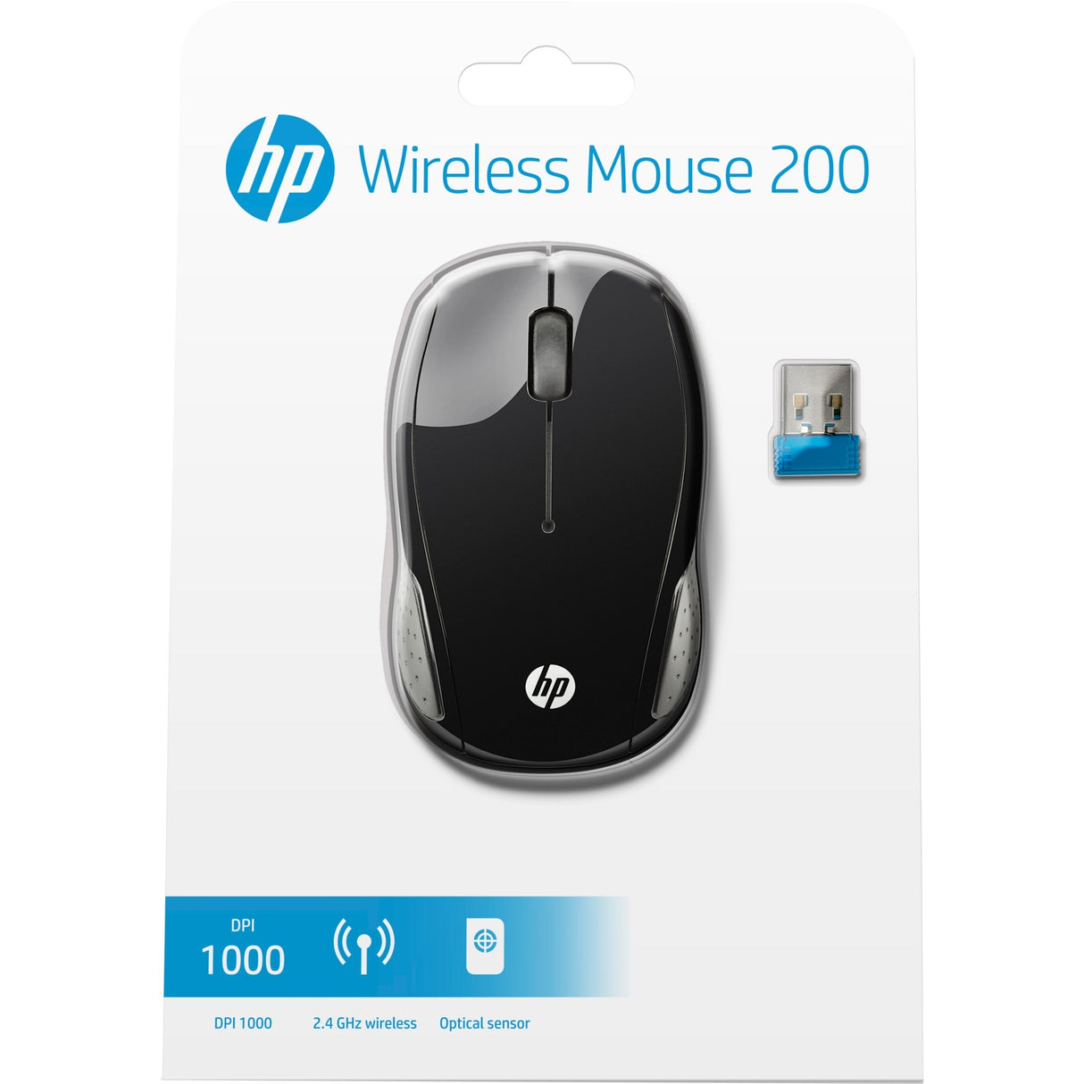 Souris sans fil Hp 200 (noire, 1000 dpi)