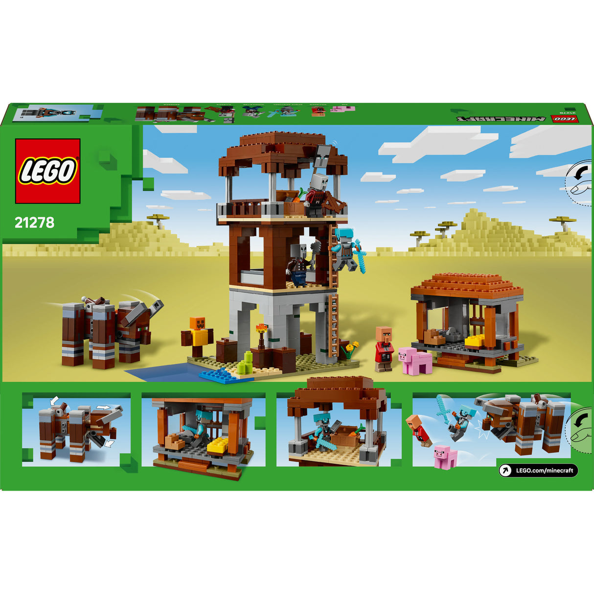 Lego 21278 Minecraft l'avant-poste et le destroyer du pilleur