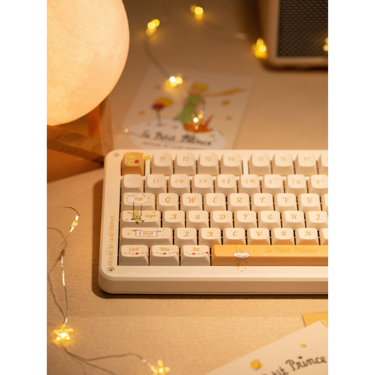 Clavier mécanique sans fil Iqunix zx75 Sunset Ponder (jaune clair, disposition américaine (QWERTY), rose silencieuse Iqunix, 75 %, LED RVB, échangeable à chaud, PBT double prise, 2,4 GHz | Bluetooth 5.1 | USB-C)