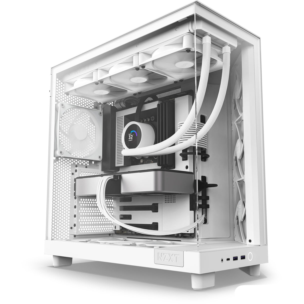 Boîtier tour midi Nzxt h6 flow (blanc | 2x USB-A | 1x USB-C | verre trempé)