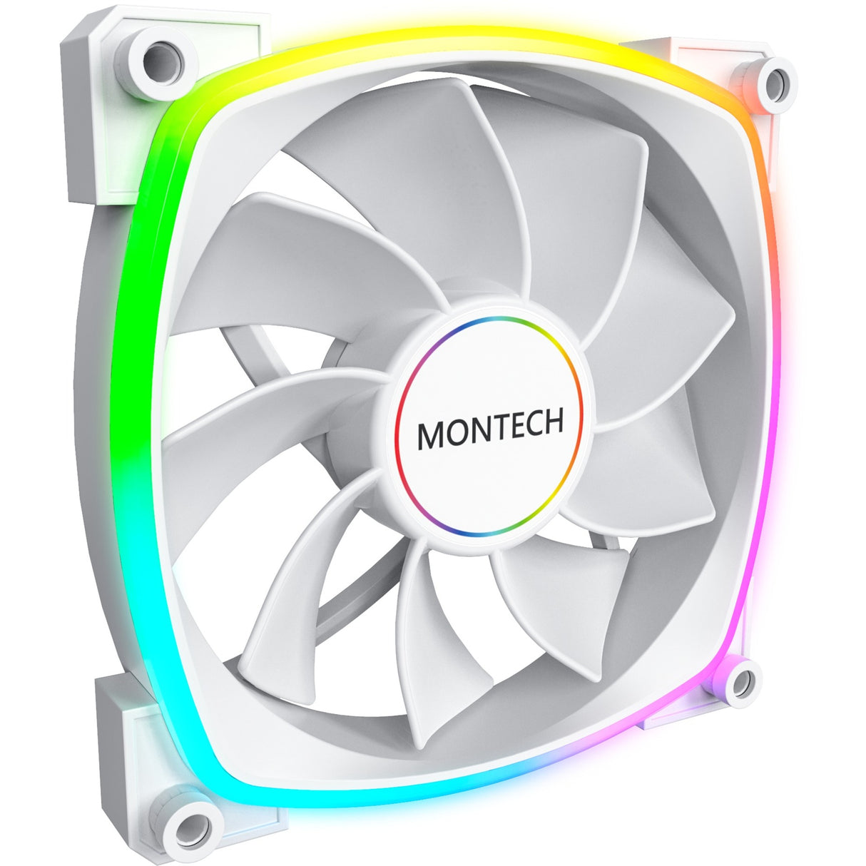 Ventilateur de boîtier Montech rx140 pwm rgb (blanc, 140 x 25 x 140 mm, argb 3 broches)
