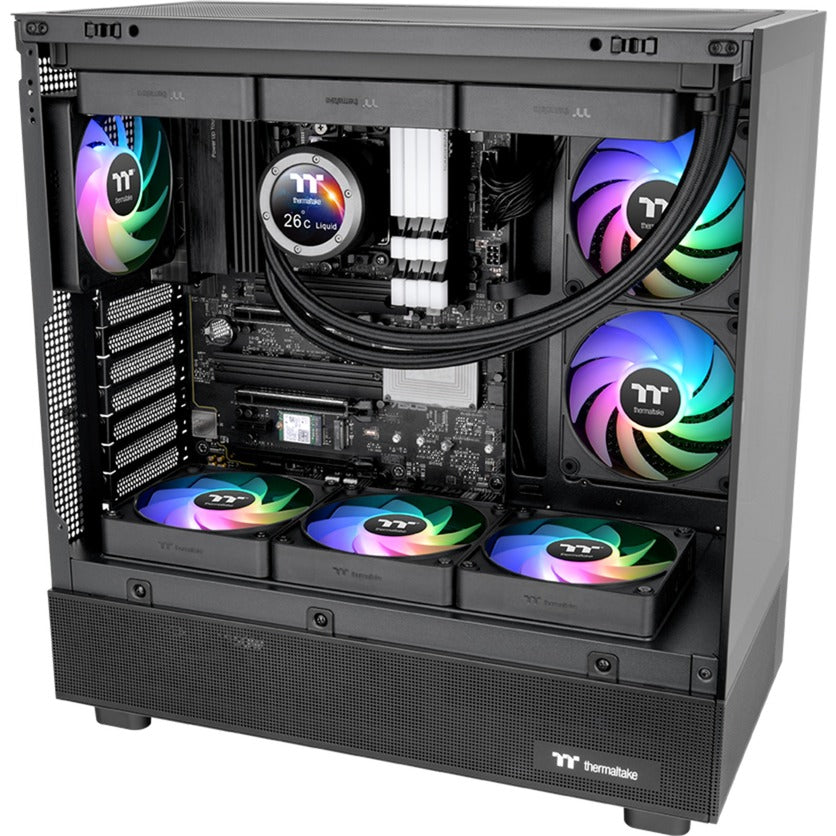 Thermaltake ct120 ex reverse argb sync pc cooling fan (3-fan pack) case fans (zwart, 3 stuks, 120 x 120 x 25 mm, pwm)