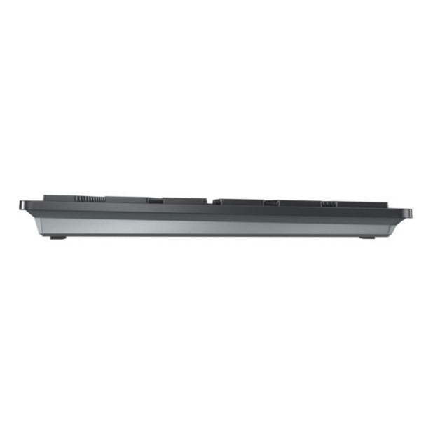 Cherry KW 9100 slim, clavier (noir argenté, disposition UE (QWERTY), commutateurs à ciseaux, ABS, USB-C, 2,4 GHz, Bluetooth)