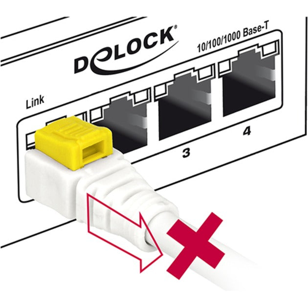 Delock câble réseau rj-45 sécurisé avec cat.6a (blanc, 85335, 5 mètres)