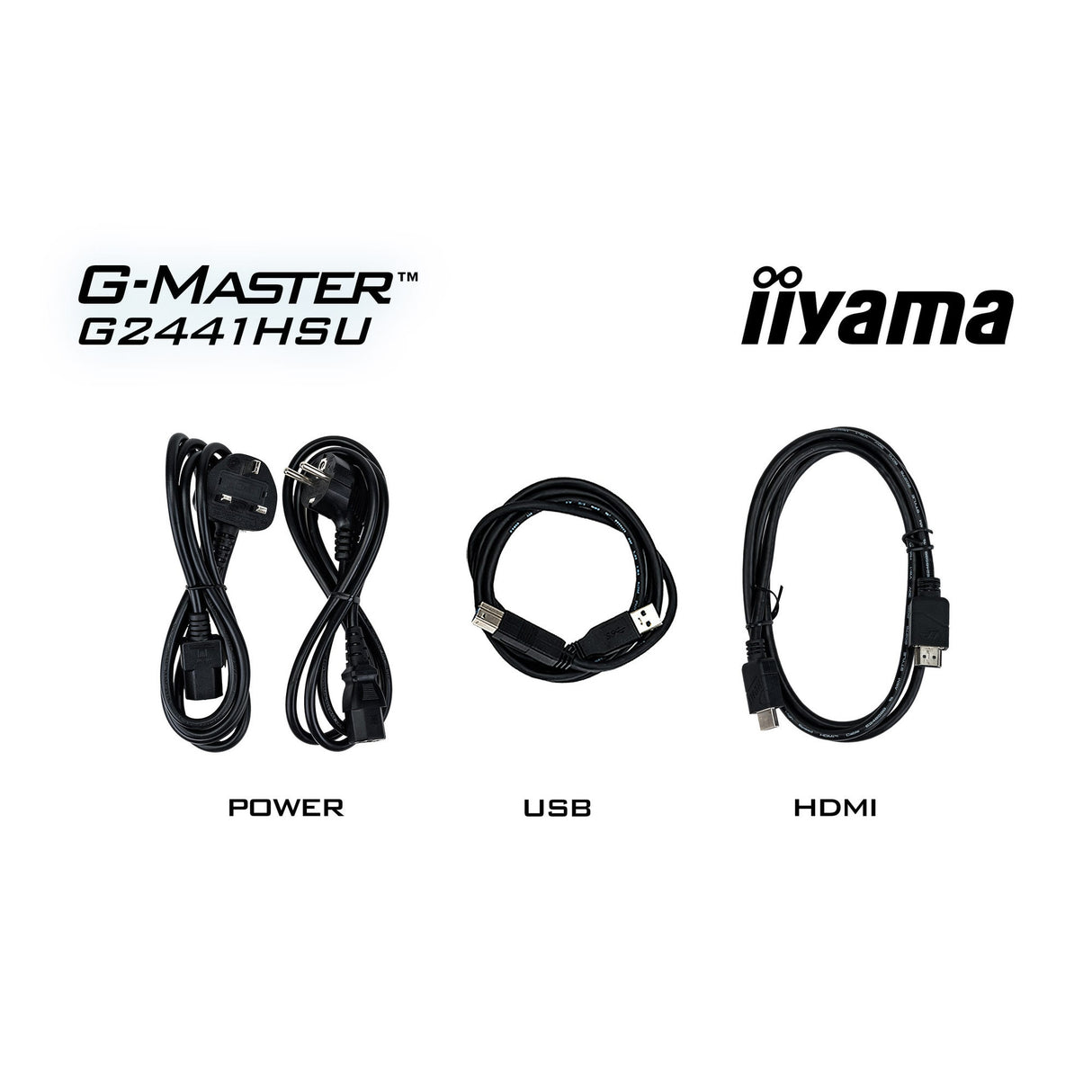 Moniteur de jeu Iiyama G-Master Black Hawk G2441HSU-B1 23,8 (noir, HDMI, DisplayPort, 2x USB-A, USB-B, 144 Hz)