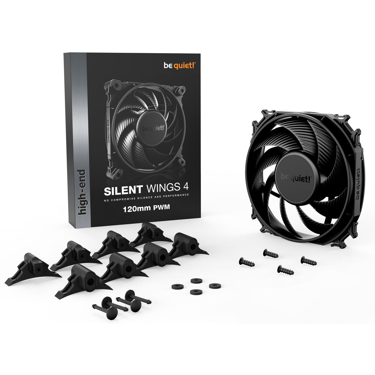 Soyez silencieux! Ventilateur de boîtier Silent Wings 4 PWM (noir, 120 x 120 x 25 mm)