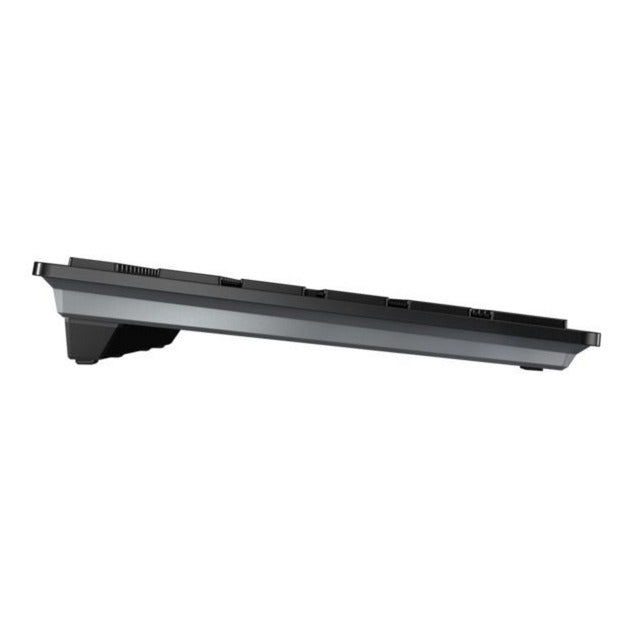 Cherry KW 9100 slim, clavier (noir argenté, disposition UE (QWERTY), commutateurs à ciseaux, ABS, USB-C, 2,4 GHz, Bluetooth)