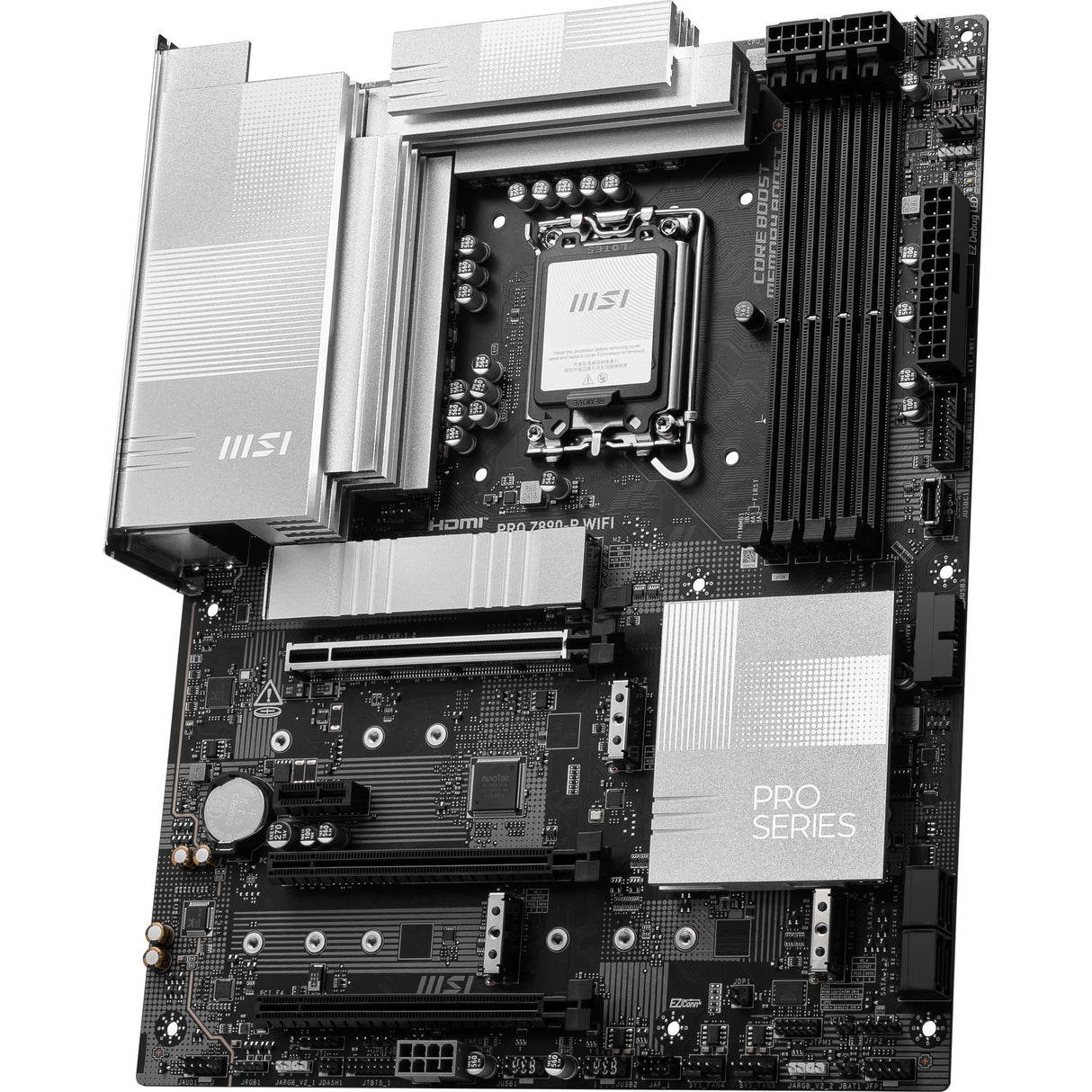 Carte mère MSI Pro Z890-P WiFi Socket 1851 (noir argent, RAID, 5 Go-LAN, WiFi 7, BT, Sound, ATX)
