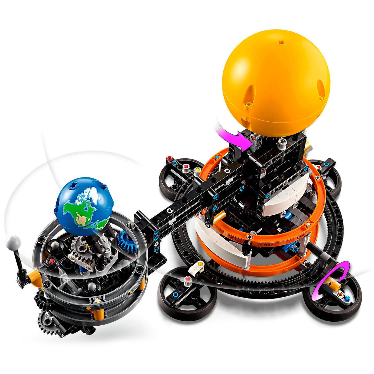 Technique Lego - le jouet de construction terre et lune en mouvement