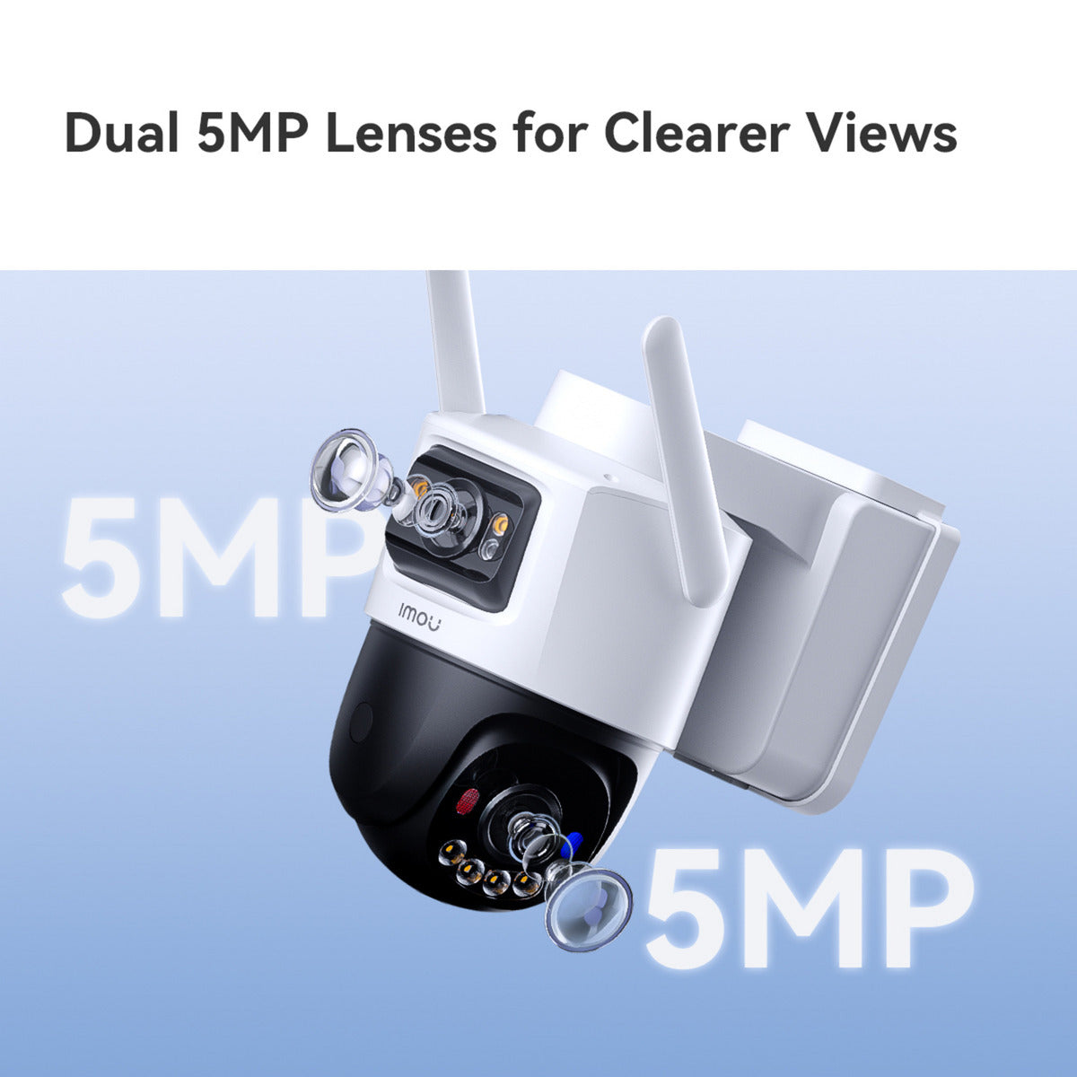 Imou aov dual lens 5mp+5mp buitencamera (wit, 3k, 4g lte, wifi 6, solar panel)
