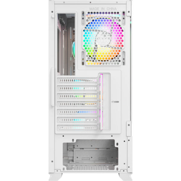 Boîtier tour midi en maille Xyz PC Gear Airone 300-X (blanc | 1x USB-A | 1x USB-C | Verre trempé)