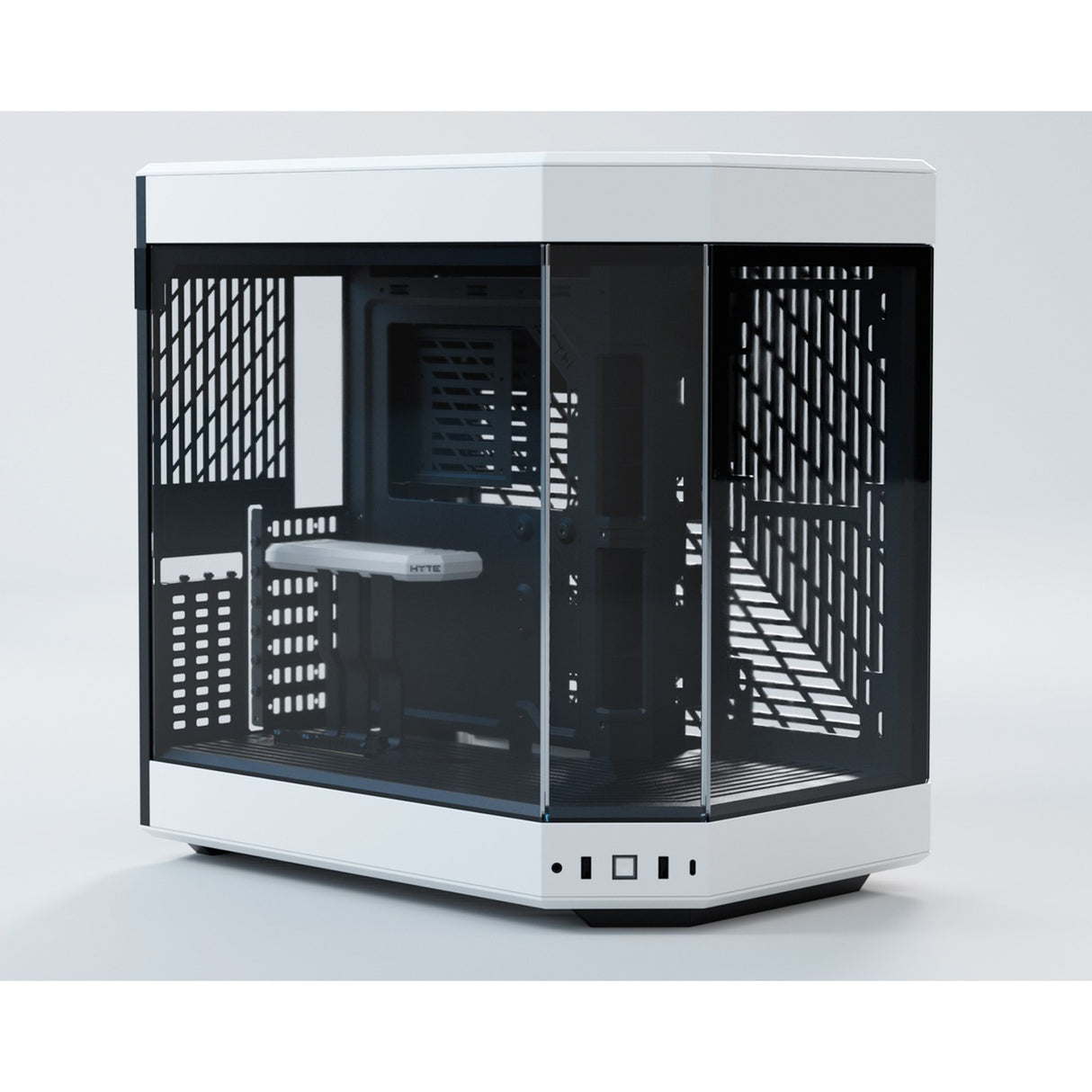 Boîtier tour midi Hyte y60 (blanc noir | 3x USB-A | verre trempé)