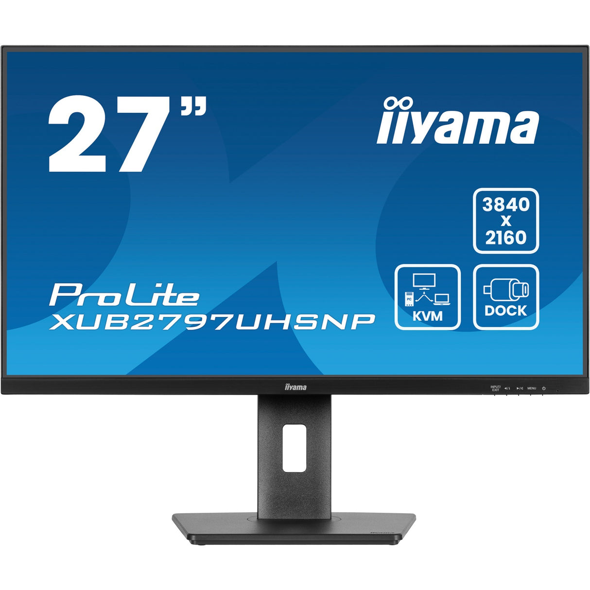 Moniteur Iiyama prolite xub2797uhsnp-b1 27 4k uhd (noir, hdmi, port d'affichage, 4x usb-a, usb-c, rj-45)