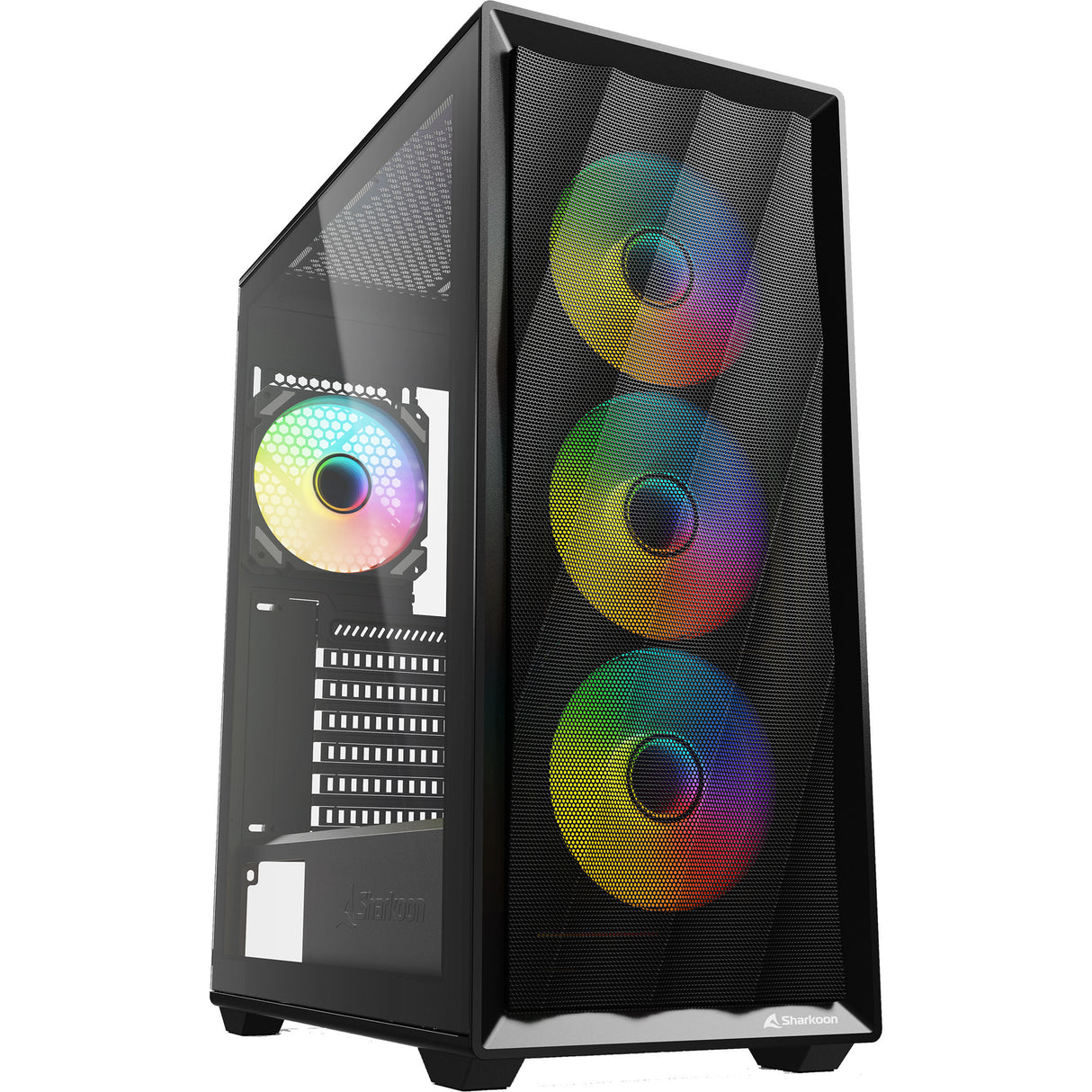 Sharkoon VK4 ARGB Boîtier Midi Tower (noir | 2x USB-A | RGB | verre trempé)