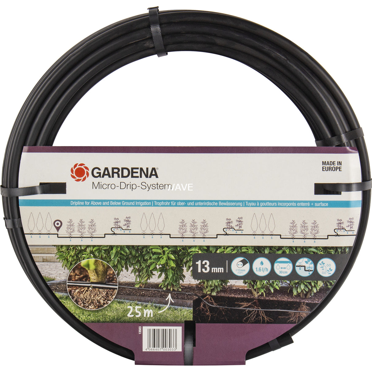 Système micro-goutte Gardena tube goutte à goutte 13 mm (1 2) ø - 13503-20