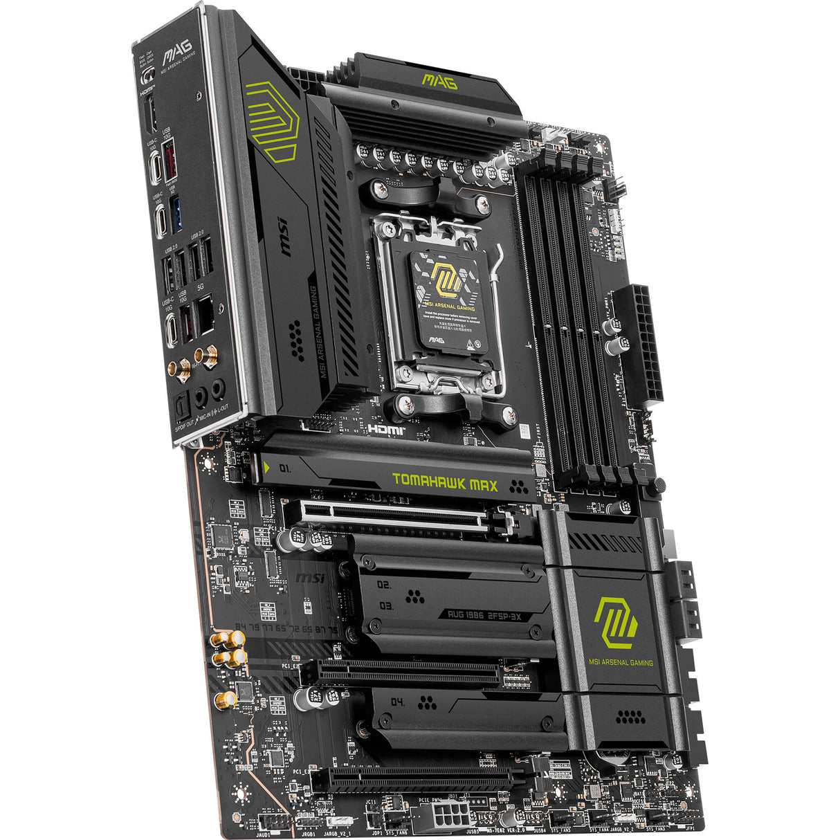 Carte mère MSI Mag B850 Tomahawk Max WiFi Socket AM5 (RAID, 5 Go-LAN, WiFi 7, BT, Son, ATX)
