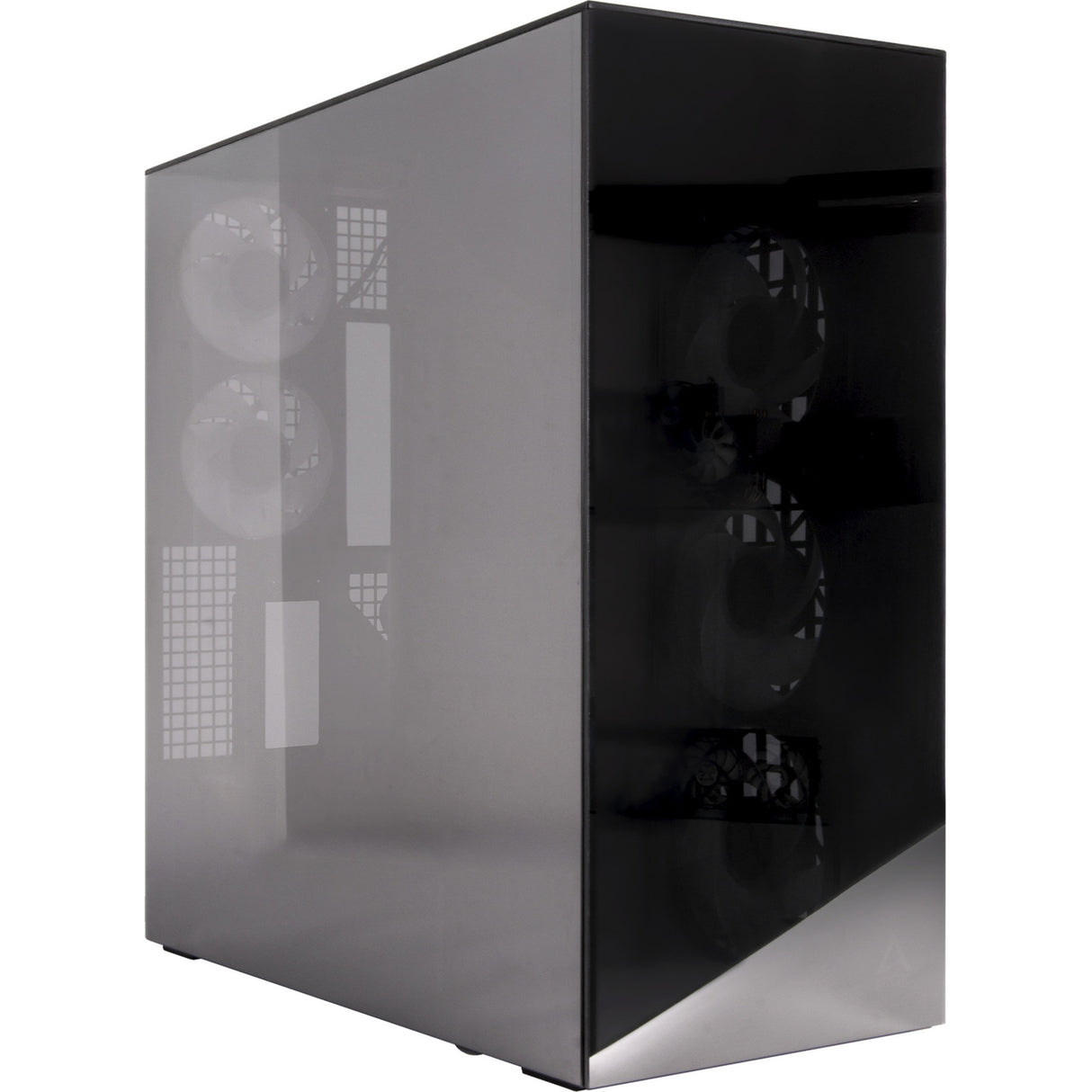 Boîtier tour midi Arctic xtender vg (noir | 2x USB-A | 1x USB-C | RVB | verre trempé)