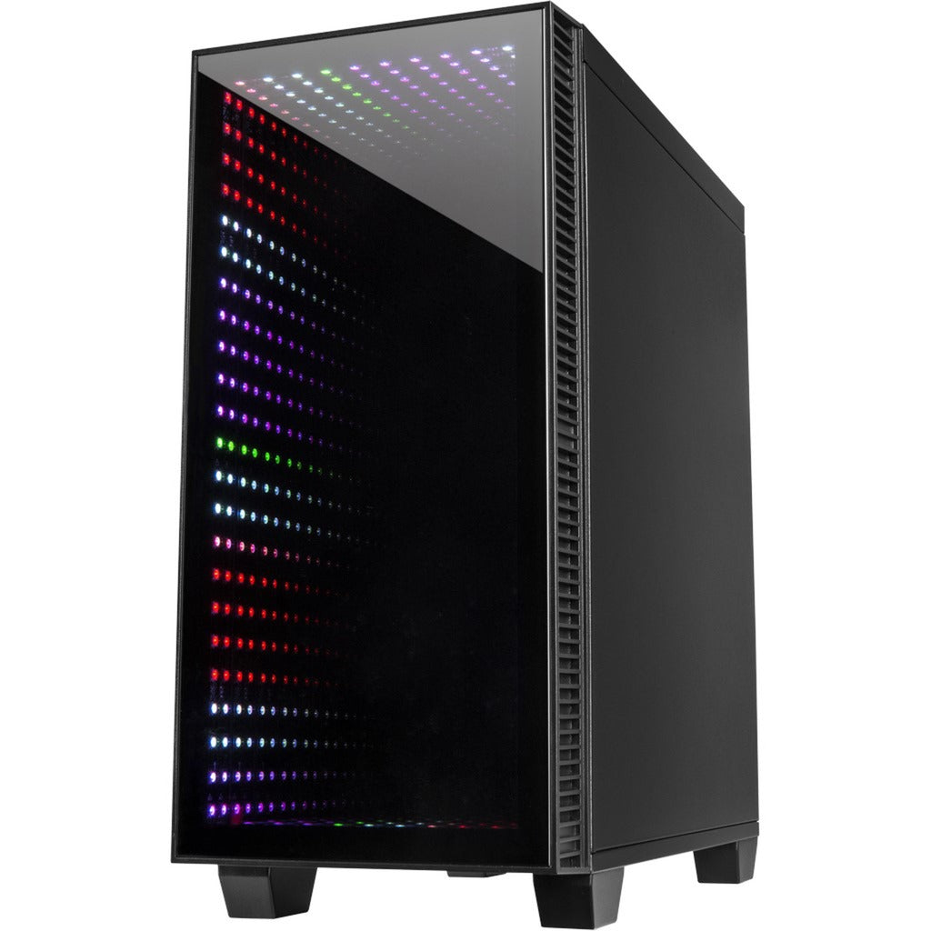 Boîtier tour midi micro Inter-tech x-608 infinity (noir | 1x USB-A | 1x USB-C | RVB | fenêtre)