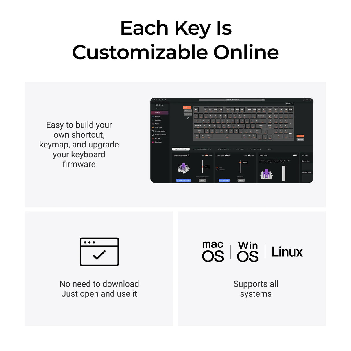 Clavier personnalisé sans fil Keychron q5 he qmk (blanc, disposition américaine (qwerty), nébuleuse magnétique à double rail gateron, 96 %, LED RVB, pbt double-shot osa, échange à chaud, bouton, 2,4 GHz | Bluetooth 5.1 | USB-C)