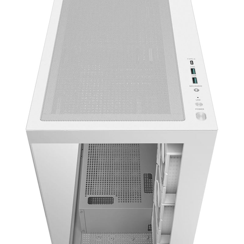 Boîtier tour midi Deepcool CG580 4f (blanc | 2x USB-A | 1x USB-C | RVB | verre trempé)