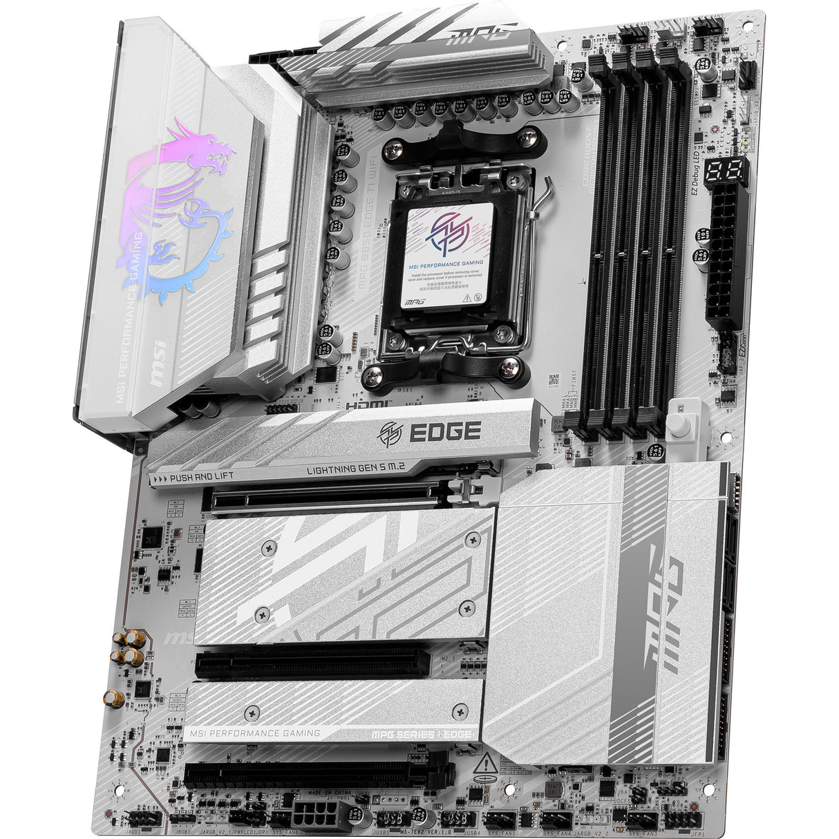 Carte mère MSI MPG B850 Edge Ti WiFi Socket AM5 (RAID, 5 Go-LAN, WiFi 7, BT, Son, ATX)