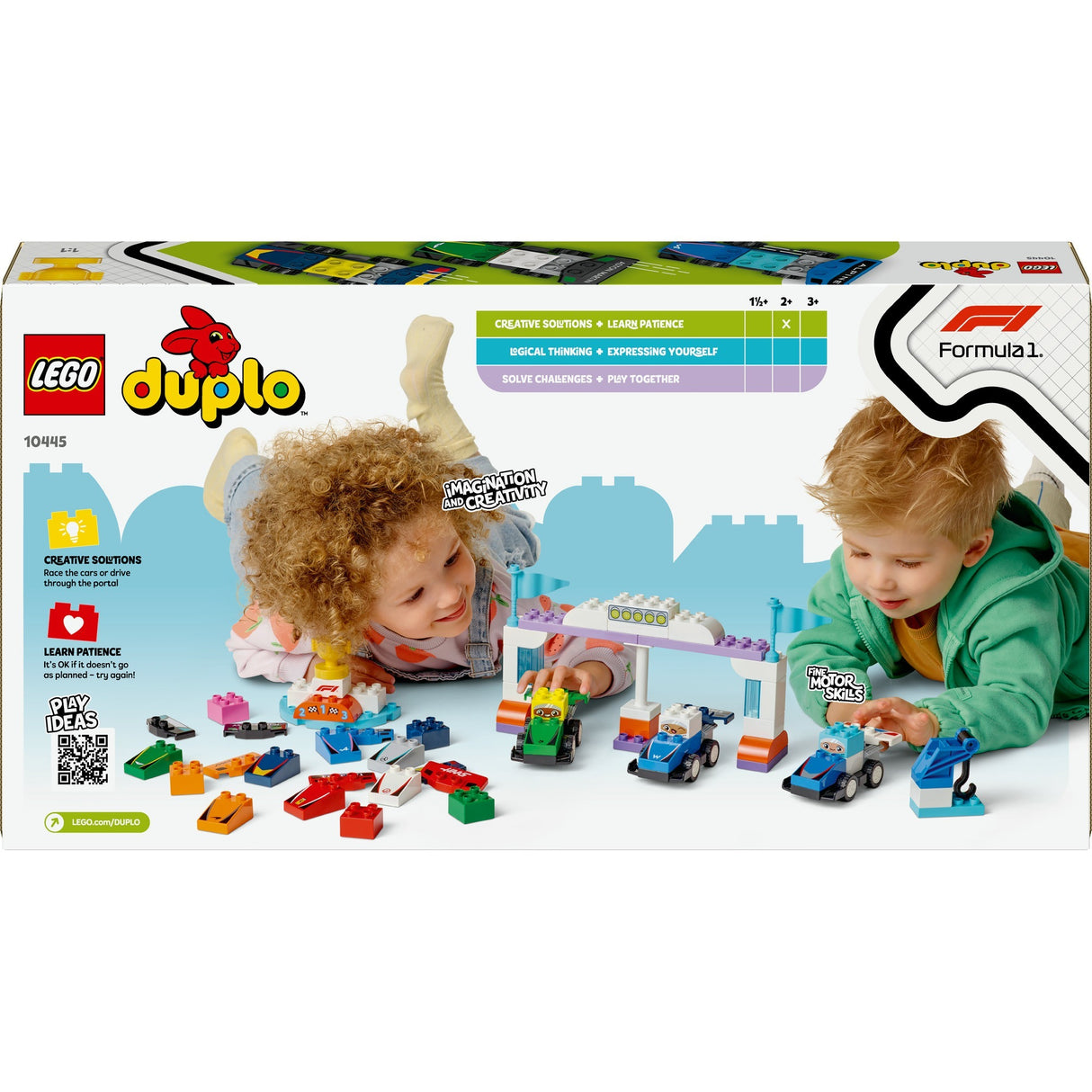 Lego duplo town 10445 voitures de course et pilotes de l'équipe f1