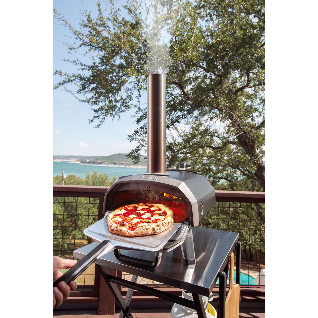Four à pizza multi-combustible Ooni karu 2 (acier inoxydable noir, pizza 12'', bois, charbon de bois et gaz)