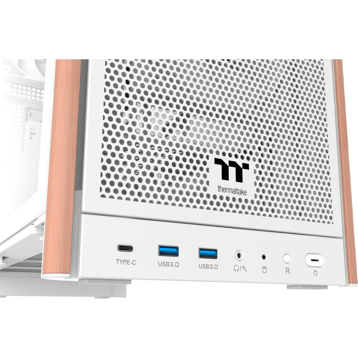 Thermaltake s370 ws snow midi tower behuizing (wit | 2x usb-a | 1x usb-c | tempered glass)