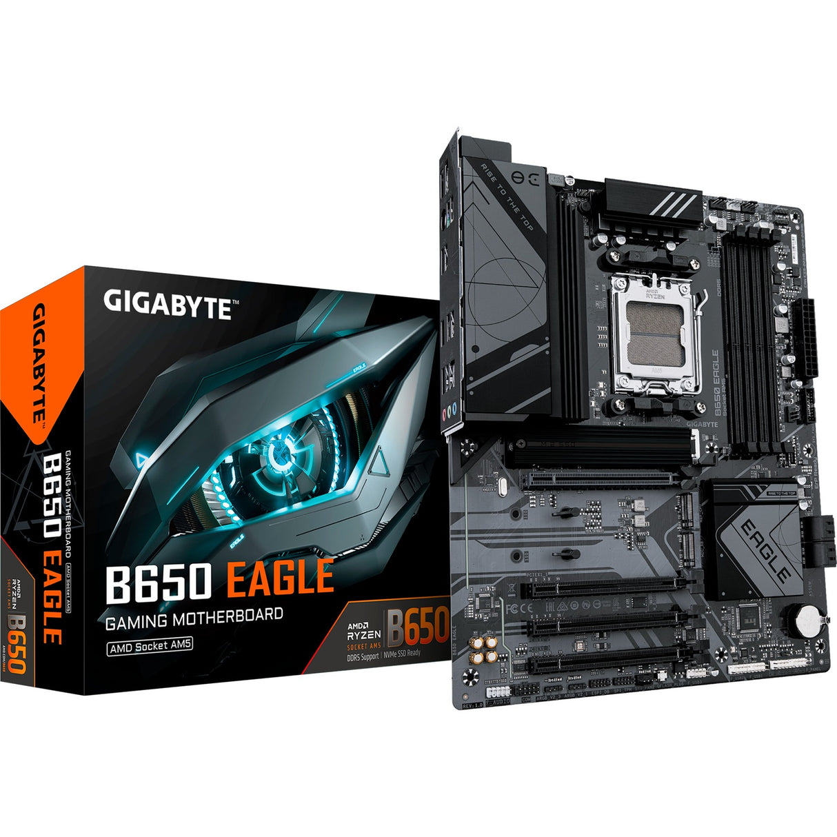 Carte mère Gigabyte B650 Eagle Socket AM5 (RAID, GB-LAN, Son, ATX)