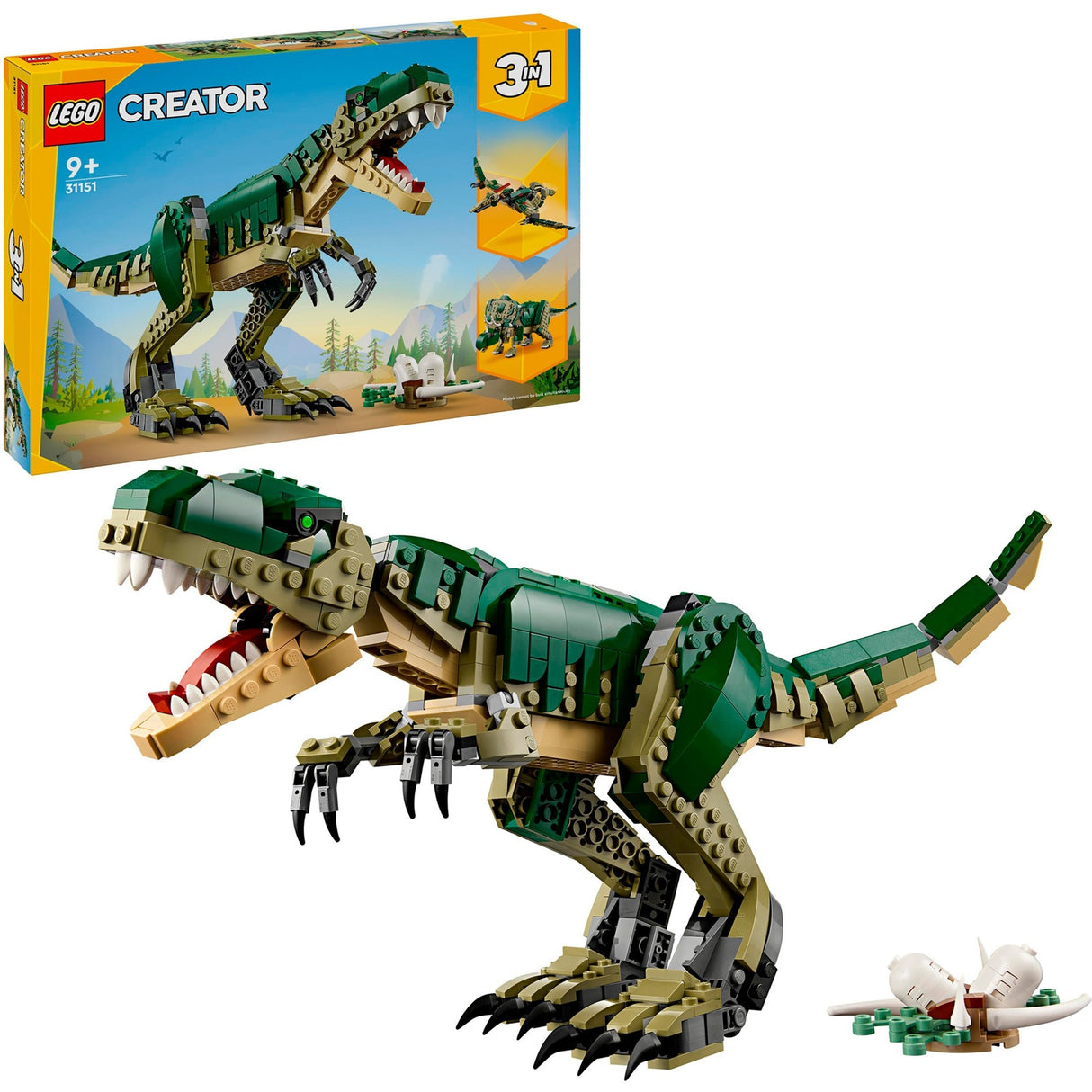 Créateur Lego 3en1 t. rex, dinosaure 31151