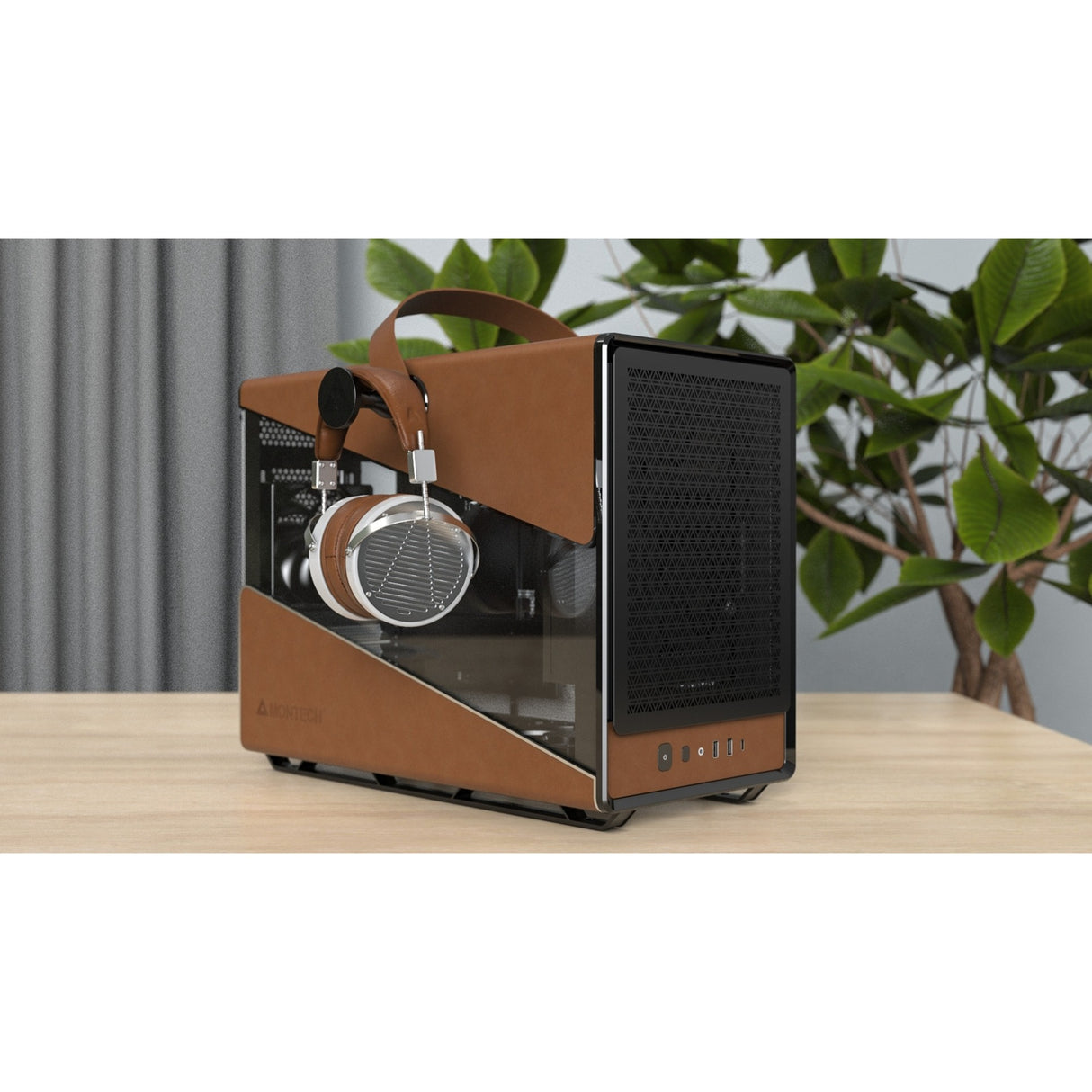 Boîtier tour midi Montech Heritage Pro (noir beige | 2x USB-A | 1x USB-C)