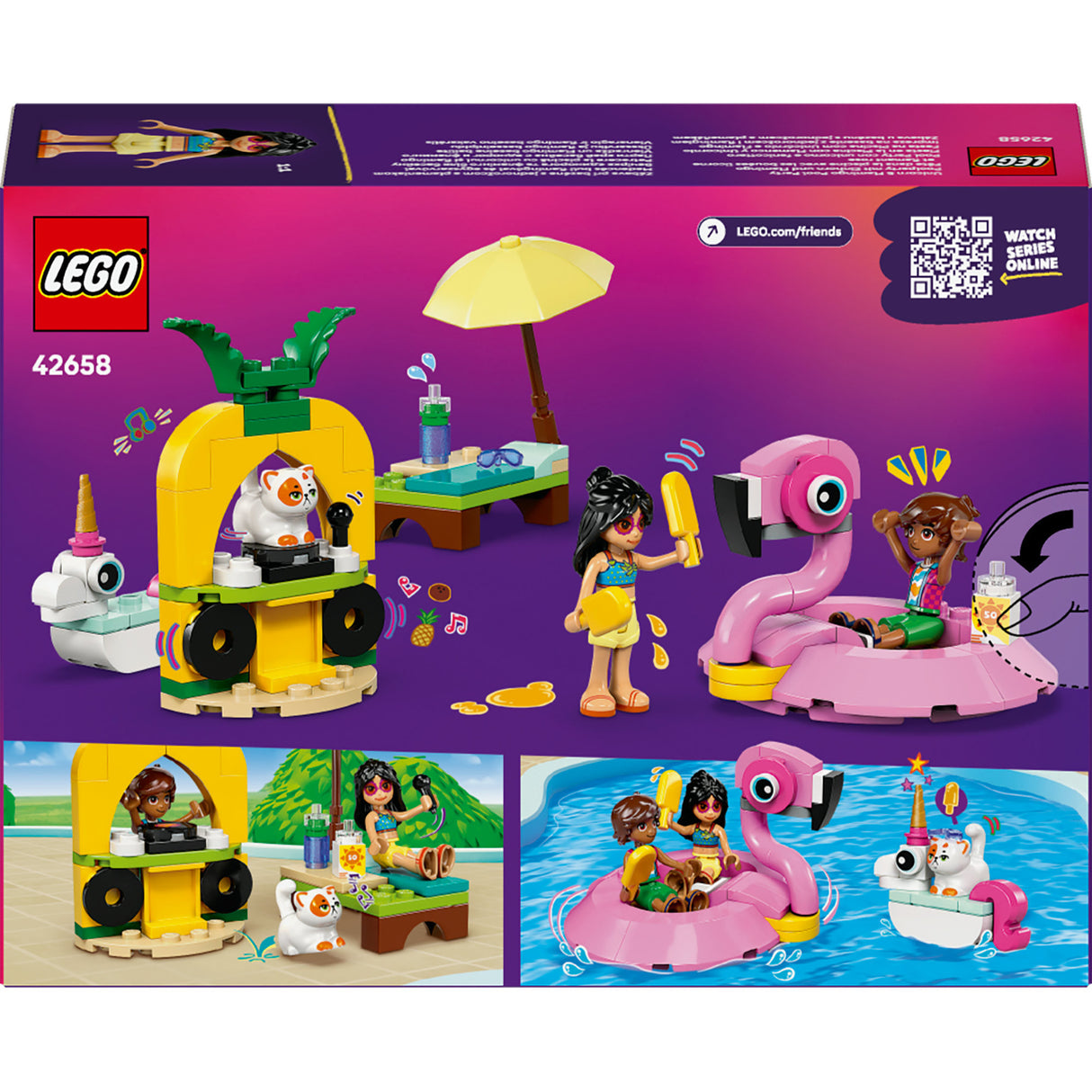 Lego classic 42658 pool party avec flamant rose et licorne