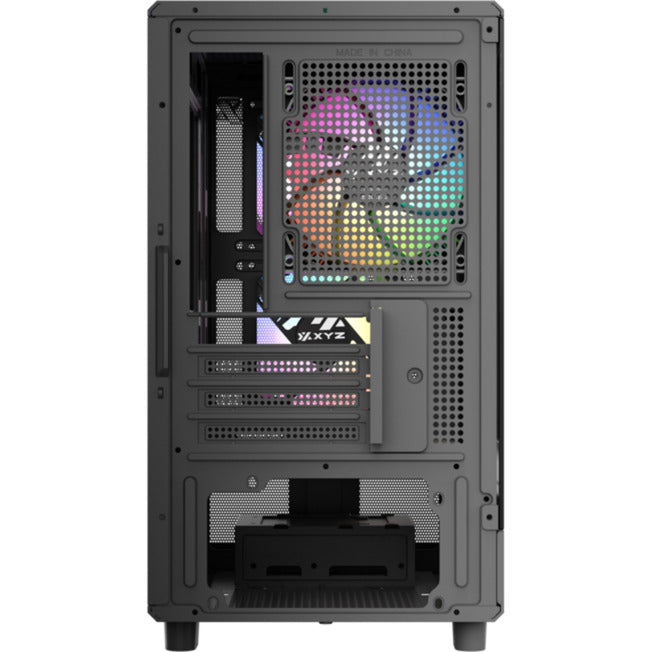 Boîtier tour midi Xyz pc gear atom (noir | 2x USB-A | 1x USB-C | verre trempé)