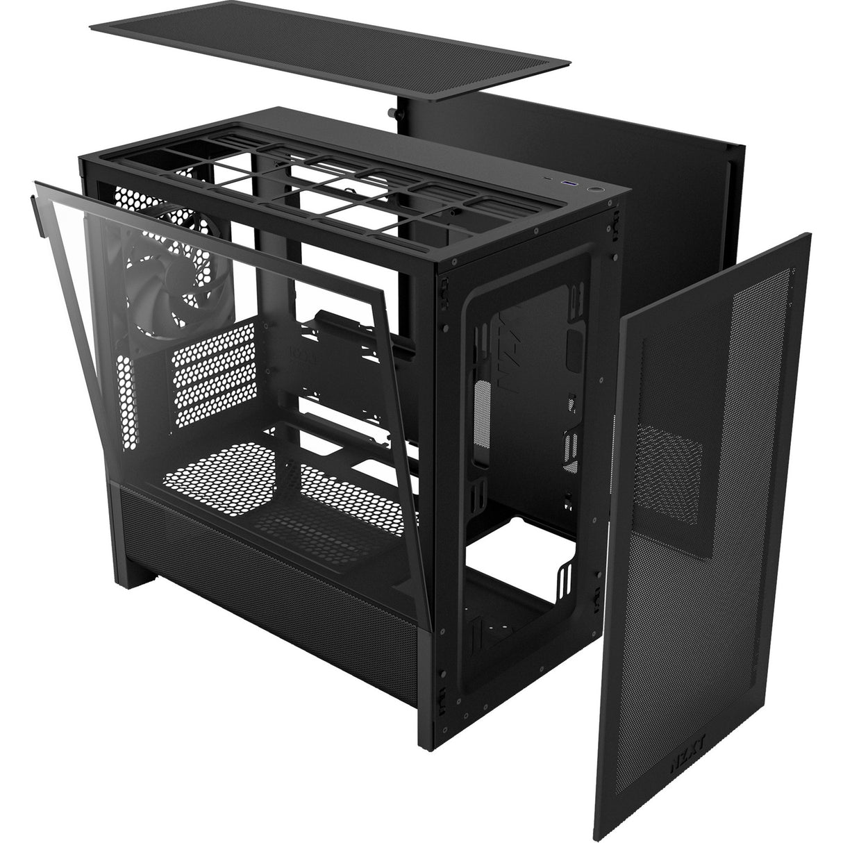 Boîtier tour midi Nzxt h3 flow (noir (mat) | 1x USB-A | 1x USB-C | verre trempé)