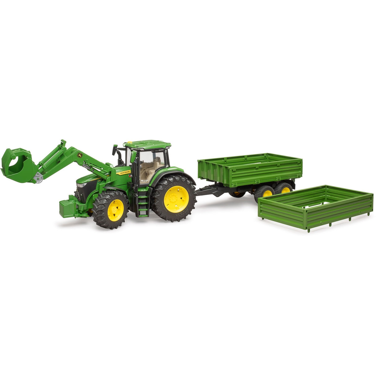 Tracteur Bruder John Deere 7R 350 avec remorque