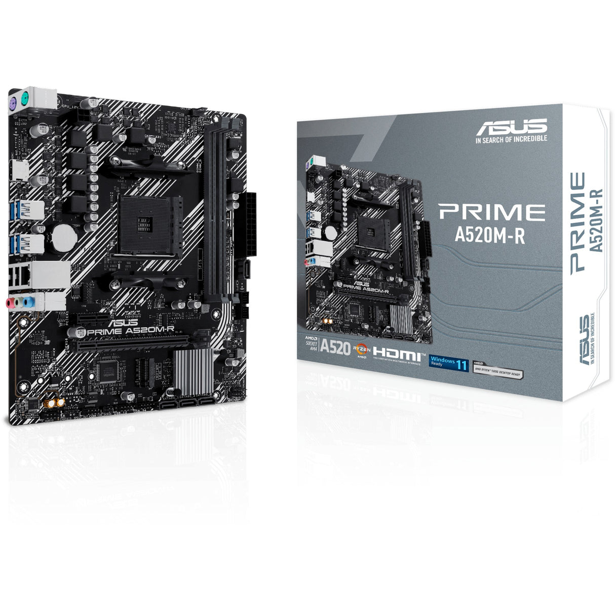 Carte mère Asus Prime A520M-R Socket AM4 (RAID, GB-LAN, Son, µATX)