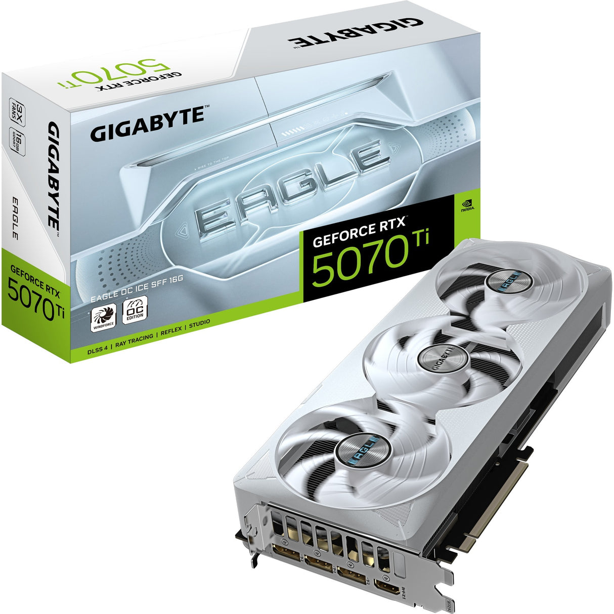 Carte graphique Gigabyte GeForce RTX 5070 Ti Eagle OC Ice SFF 16G (3x Display Port, 1x HDMI)