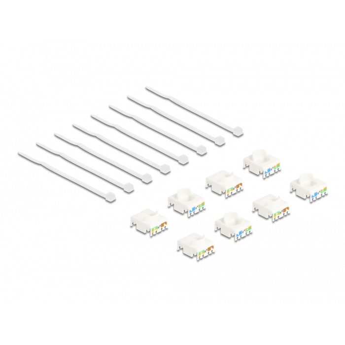 Delock module keystone prise rj45 vers lsa cat 6a sans outil, 8 pièces (multicolore)