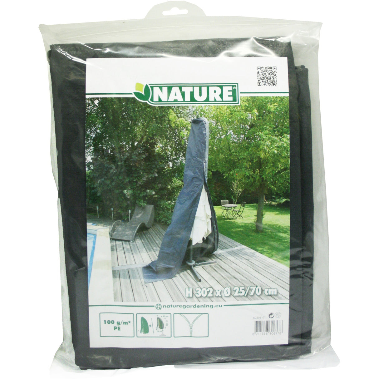 Couverture de meubles de jardin nature pour le parasol debout (grand)