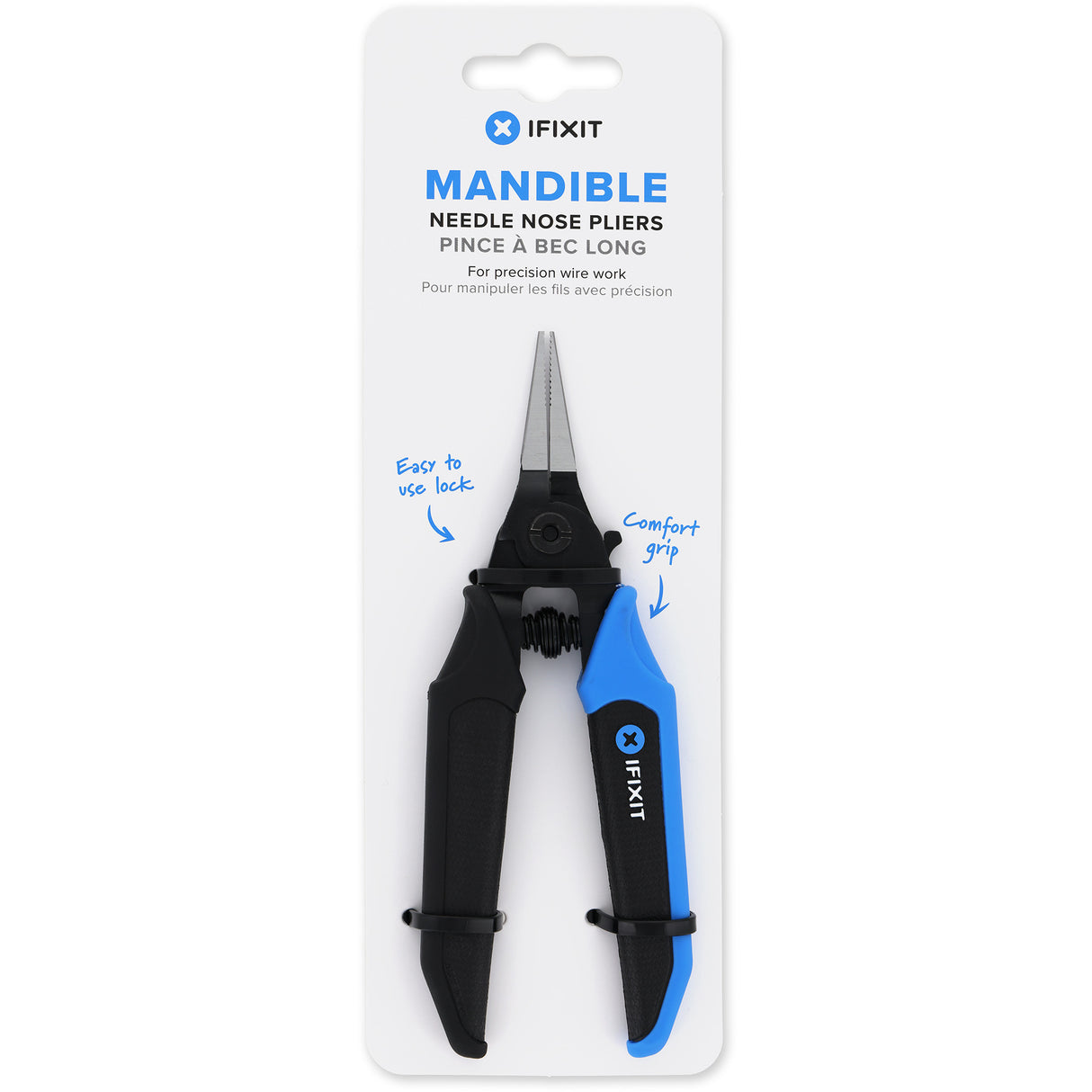 Ifixit mandible needle nose pliers grijptang (zwart blauw)